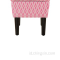 Pink Rekreasi Kain Penyimpanan Ottoman Furniture Ruang Tamu